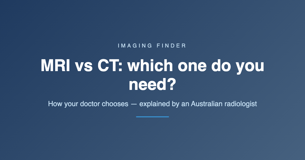 MRI vs CT: which one do you need? Imaging Finder guide cover